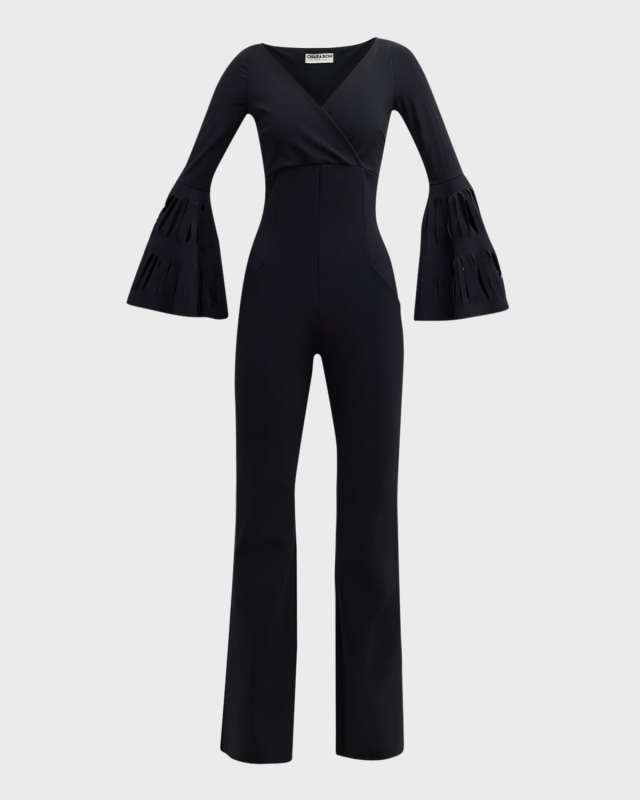 Cutout Bell-Sleeve Jumpsuit